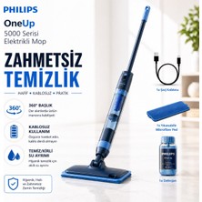 Philips Çıkarılabilir ve Yıkanabilir Pedli Elektrikli Şarjlı Mop Uzun Ömürlü Bataryalı Leke ve Yağ Çıkarıcı Sert Zemin Temizleyicisi 125M2