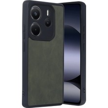 İlkyaz Fashion Xiaomi Redmi Note 14 4g Kılıf Aras Deri Kapak - Koyu Yeşil