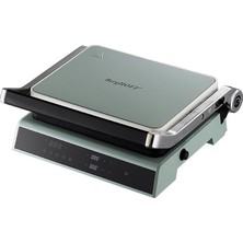 Gem Retro Dijital Izgara & Tost Makinesi – 2000 W, 290×212 Mm, LCD Dokunmatik Kontrol | Mint Yeşil