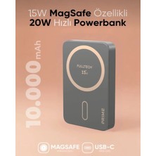 Kılıf House 10.000 Mah 15W Magsafe Uyumlu Manyetik Hızlı Şarjlı Type-C Powerbank Taşınabilir Şarj Cihazı
