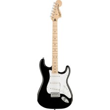 Fender 0378002506 Squier Affinity Stratocaster Elektro Gitar | Akçaağaç Klavye, Siyah Renk, Modern C-Profil Sap, Başlangıç ve Orta Seviye
