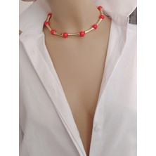 Sinem Şanlı Atelier Rio Nar Çiçeği Gold Choker Kolye
