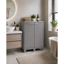 Csb Store Banyo & Balkon Için Plastik Dolap – 2 Kapaklı Raflı Depolama Ünitesi