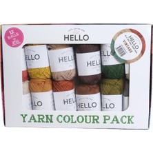 Hello % 100 Cotton 12'li Karışık Renk Örgü Ipi Seti - Vıntage Örgü Ipi