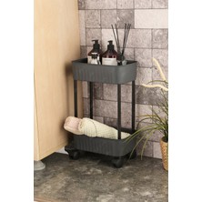 PremiumPort Çift Katlı Tekerlekli Çok Amaçlı Banyo Düzenleyici Organizer