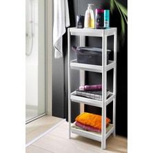 PremiumPort 4 Katlı Çok Amaçlı Raf, Banyo, Mutfak, Balkon ve Dolap Organizeri