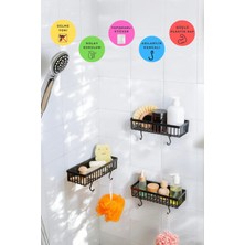 PremiumPort Pratik Plastik Üçlü Banyo Düzenleyici ve Kancalı Organizer