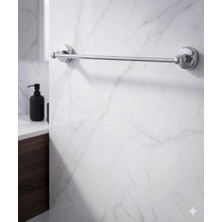 PremiumPort Krom Vidalı Duvara Monte Havlu Askısı, Paslanmaz Çelik Banyo Aksesuar