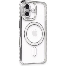 SHC4200 Iphone 16 Kılıf Joke Simli Magneticsafe Kılıf - Gri
