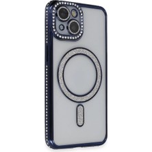 SHC4200 Iphone 13 Kılıf Joke Simli Magneticsafe Kılıf - Lacivert
