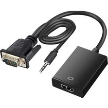 Motto Ticaret Fully G-537K VGA To Hdmı Çevirici Adaptör 3.5 mm Ses Girişli