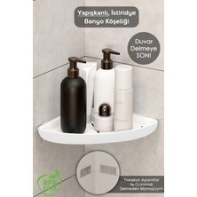 PremiumPort Şampuan ve Sabunluk Için Şık Banyo Köşe Rafı, Beyaz Renkli Düzenleyici