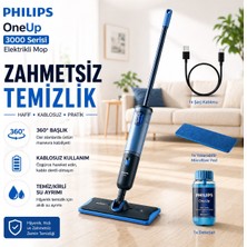 Philips %99.9 Bakteri Giderici Elektrikli Şarjlı Mop Çift Su Hazneli 360 Derece Oynar Başlıklı Ahşap ve Fayans Temizleyici