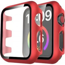 Motto Ticaret Newface Apple Watch 40MM Camlı Kasa Ekran Koruyucu - Kırmızı