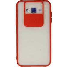Motto Ticaret Newface Samsung Galaxy J7 Kılıf Palm Buzlu Kamera Sürgülü Silikon - Kırmızı