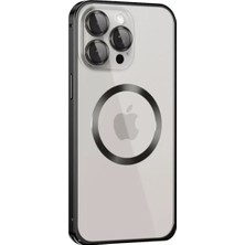 Motto Ticaret Joko Iphone 15 Pro Max Kılıf Metal Bumper Magneticsafe Kapak - Siyah