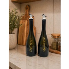 Bohhem Amber 2'li 750 ml Zeytinyağı Ayçiçekyağı Şişesi Yağdanlık Yağlık Amber Cam Şişe