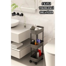 PremiumPort Çok Amaçlı 3 Katlı Tekerlekli Organizer, Pratik ve Şık Depolama Çözümü