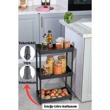 PremiumPort Pratik 3 Katlı Lavabo Altı Düzenleyici, Tekerlekli ve Şık Mutfak-Banyo Organizatörü