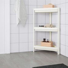 PremiumPort Pratik Beyaz Banyo Raf Ünitesi 33X33X71 Cm, Şık ve Fonksiyonel Tasarım