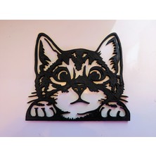 Generic Nokta Labs 14 cm Dev Boy Kedi Şablon Magnet - Modern Line-Art Mutfak Dekoru