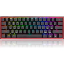 K616 Fizz Pro% 60 3 Modlu Kablolu, 2.4ghz Kablosuz, Bluetooth Mekanik Oyun Klavyesi, 61 Tuşlu Kompakt W/siyah Renkli Tuş Kapakları, Doğrusal Kırmızı Anahtar, Pro Sürücü/yazılım Destekli