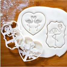 Hobist Sevimli Filamingo Ikili Set Kurabiye Kalıbı ve Şeker Hamuru Kalıbı