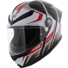 K6 S Motosiklet Kaskı Kapalı Kask Karve Matt Black White Red Xl