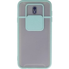 Motto Ticaret Newface Samsung Galaxy J7 Pro / J730 Kılıf Palm Buzlu Kamera Sürgülü Silikon - Turkuaz
