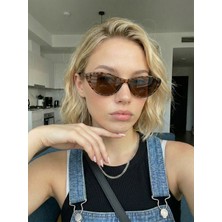 Funeyes Carat Cat Eye Leopar Carat 46 Ekartman Küçük Cat Eye Gözlük Popüler Güneş Gözlüğü
