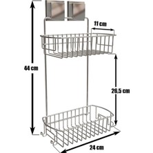 PremiumPort Sihirli Yapışkanlı Iki Katlı Dikdörtgen Köşelik Banyo Düzeni
