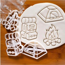 Hobist Kamp Seti Kampçı Çantası Ateş Çadır Kurabiye Kalıbı ve Şeker Hamuru Kalıbı Üçlü Set