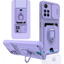 Motto Ticaret Newface Xiaomi Redmi Note 11T Kılıf Zuma Kartvizitli Yüzüklü Silikon - Lila