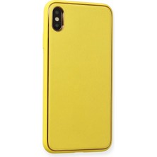 Motto Ticaret Newface Iphone Xs Max Kılıf Coco Deri Silikon Kapak - Sarı