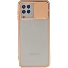 Motto Ticaret Newface Samsung Galaxy A22 Kılıf Palm Buzlu Kamera Sürgülü Silikon - Pembe