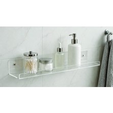 PremiumPort Şeffaf Pleksi Banyo ve Mutfak Organizer Raf 30X10 cm