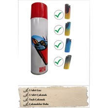HIRDAWHAT 1 Adet Çakmak Gazı + 4 Adet Taşlı Çakmak Ekonomik Set - Full Paket