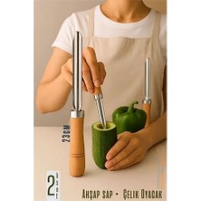 DS LLC Oyacak - 2 Li Set Dolmalık Kabak ve Biber Patlıcan Oyacağı 304 Paslanmaz Çelik 722022