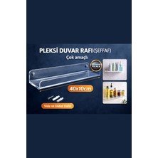 PremiumPort Şeffaf Plekse Duvar Rafı 40X10 Cm, Şık ve Kullanışlı Tasarım