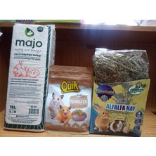 Quik Hamster Yemi 500 Gr+Kemirgen Talaşı 15 Litre+Eurogold Kemirgen Kuru Yonca 300 Gram