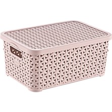 PremiumPort Rattan Kapaklı Kutu 6 Litre, Şık ve Kullanışlı Saklama Çözümü