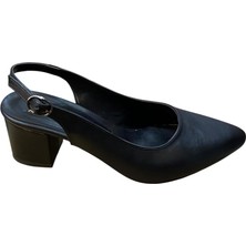 Yaren Moda Kadın Kalın Topuklu Taşlı Arkası Açık Ayakkabı