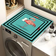 PremiumPort Çamaşır Makinesi Üstü Örtüsü Flamingo Desenli, Koruyucu ve Şık Tasarım