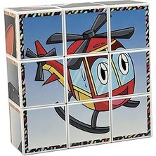 SHC4200 Küpss Neşeli Taşıtlar Manyetik 3D Küp Puzzle - (9 Mıknatıslı Küp 6 Yapboz) - Gemi/helikopter/tren/r