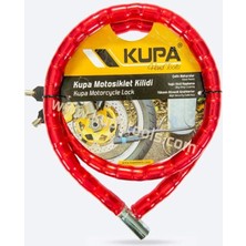 Çelik Motosiklet Kilidi, 22MM Zincir Boğumlu Anahtarlı Kilit 1,5 Metre - Puset - Bisiklet - Scooter