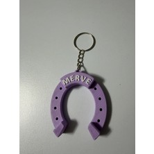 Serüven Kişiye Özel Anahtarlık - At Nalı Figürü - Lila & Mor - 3D Baskı