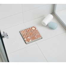 PremiumPort Baskılı Taş Dekoratif Gider Kapağı 10X10X1CM, Banyo ve Mutfak Için