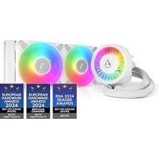 Liquid Freezer Iıı - 240 A-Rgb Intel/amd Uyumlu, 240MM Radyatörlü, 2X12CM P12 Pwm Fanlı, Sıvı Işlemci Soğutucu Beyaz (AR-ACFRE00150A)