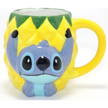 SHC4200 Stitch Ananas (Pine) Tasarımlı 3D Kabartmalı Kupa Bardak ALK4546