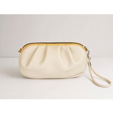 Limon Sarısı Büzgülü Çift Fermuarlı El & Omuz Çantası